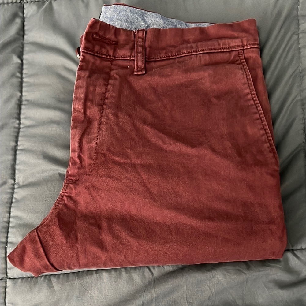 JCrew Slim Fit Stretch Chino Pant Burgundy Size 30